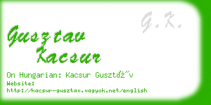 gusztav kacsur business card